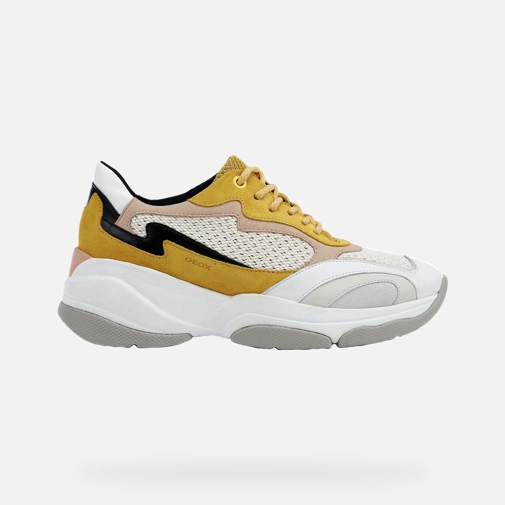 Basket Geox Kirya - Jaune/Blanche - Femme 792418-OVA